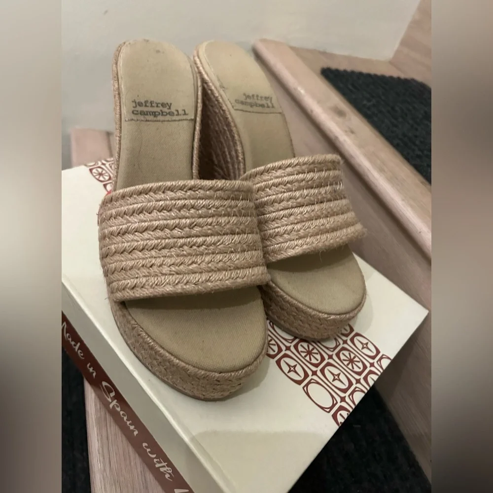 Jeffrey Campbell Sunlit Wedge Mule Espadrille Sandal in Natural - Size 41 - Picture 5 of 8